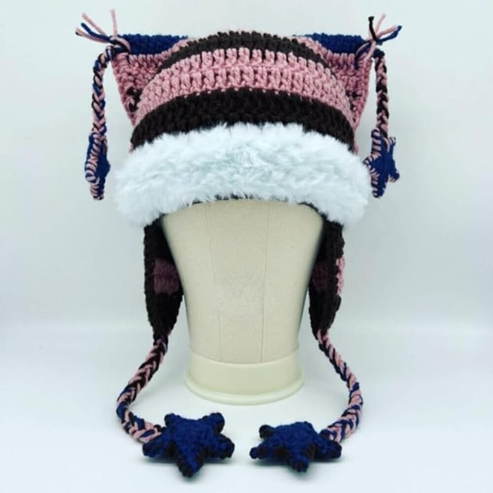 Women’s Y2K Cat Beanie Knit Hat Crochet Grunge Casual Accessories - Picture 8 of 8